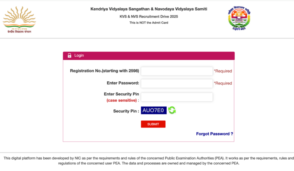 How to Download KVS, NVS Recruitment Exam Hall Ticket 2025