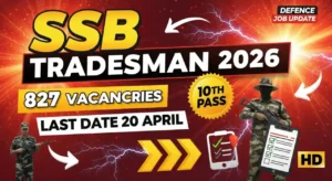 SSB Tradesman Vacancy 2026 Form Started
