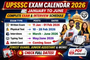 UPSSSC Exam Calendar 2026 Released: Forest Guard, Junior Assistant Written, Physical & Interview Schedule