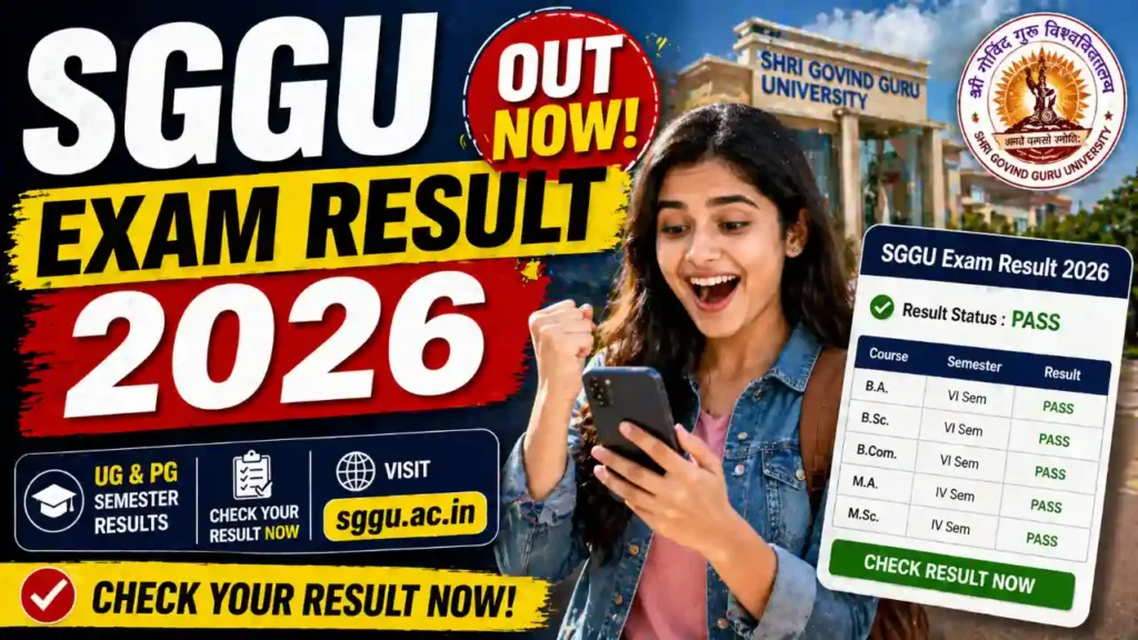 SGGU Exam Result 2026 Out – Direct Link @ sggu.ac.in