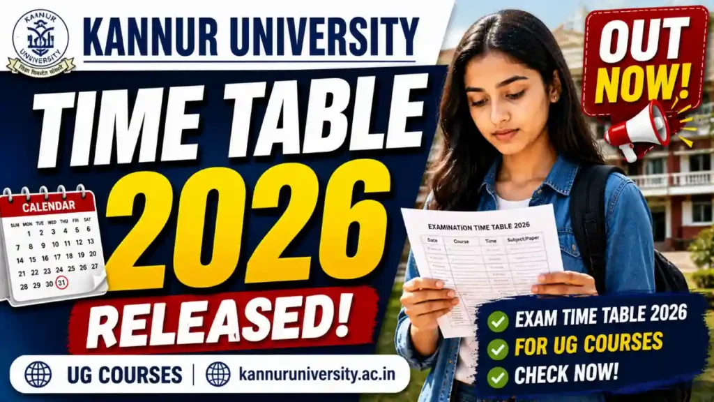 Kannur University Exam Time Table 2026