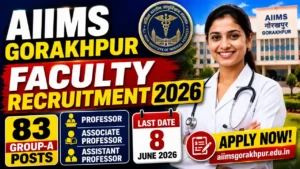 AIIMS Gorakhpur Faculty Recruitment 2026 – 83 Group-A Posts | Professor, Associate & Assistant Professor | Apply by 8 June 2026 at aiimsgorakhpur.edu.in