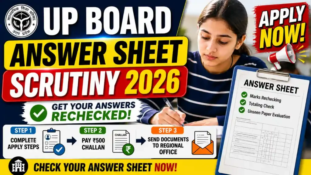 UP Board Scrutiny 2026 Class 10 12 upmsp.edu.in