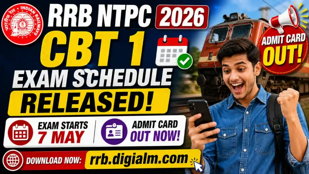 RRB NTPC 2026 CBT 1 Exam Schedule Released Admit Card Download