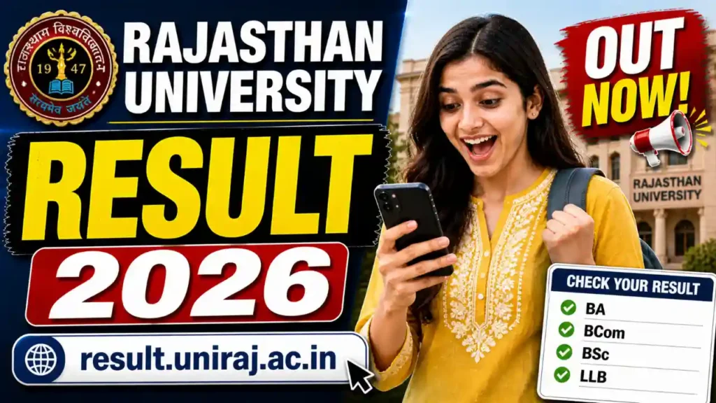Rajasthan University Exam Result 2026 result.uniraj.ac.in Check Online