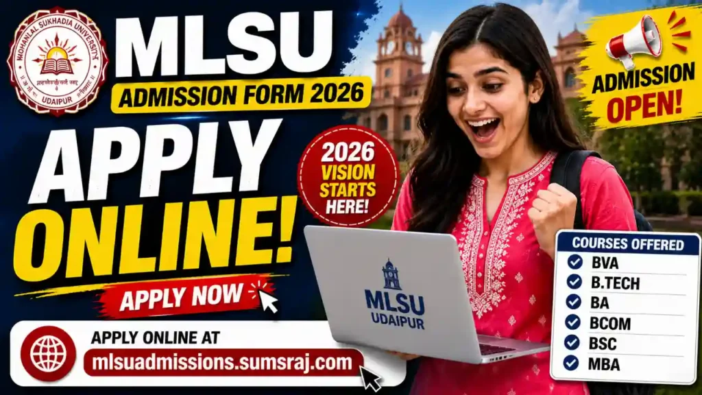 MLSU Admission Form 2026 mlsuadmissions.sumsraj.com Apply Online