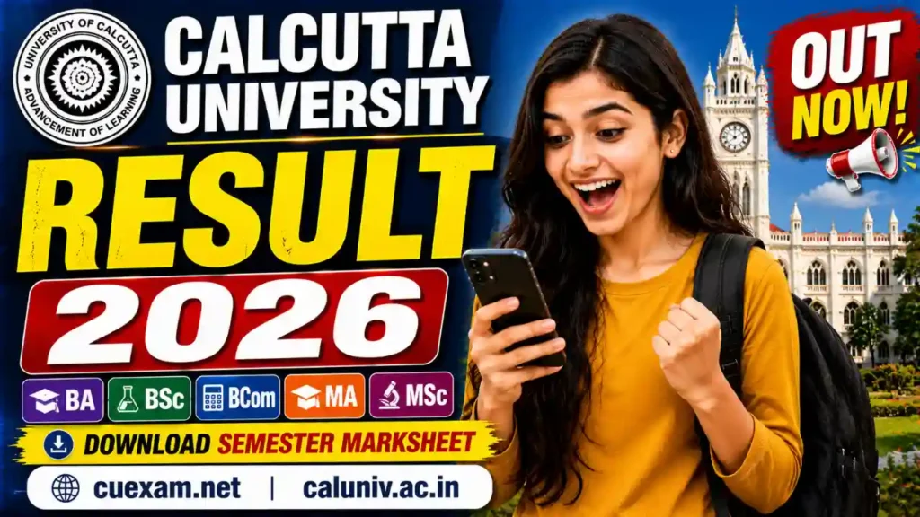 Calcutta University Result 2026 cuexam.net cuexamwindow.in caluniv.ac.in