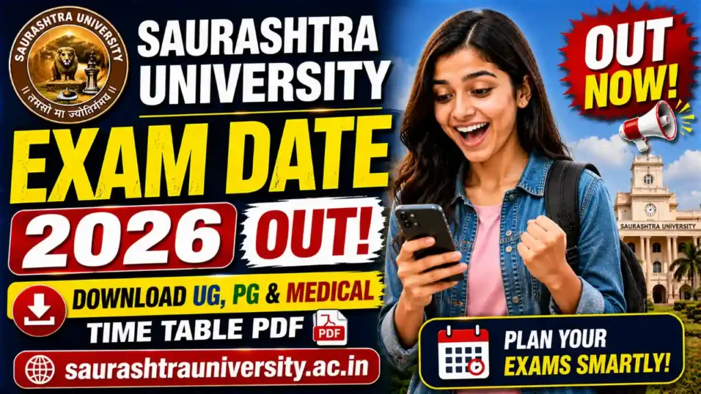 Saurashtra University Exam Date 2026