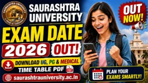 Saurashtra University Exam Date 2026 OUT – Download UG, PG, BA 1st & 2nd Semester Results at saurashtrauniversity.ac.in