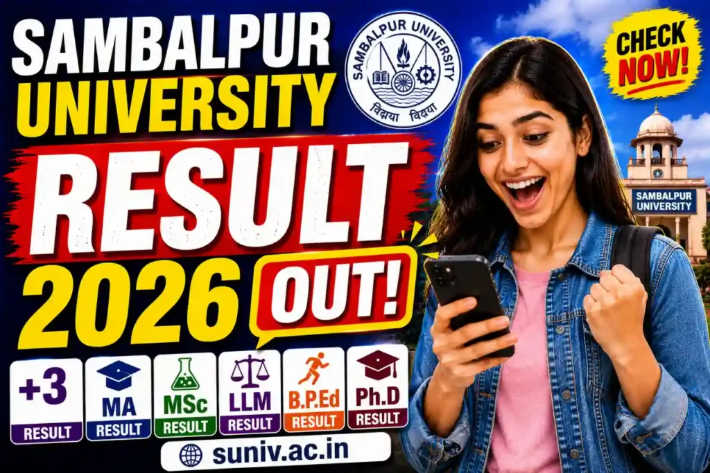 Sambalpur University Result 2026 at suniv.ac.in