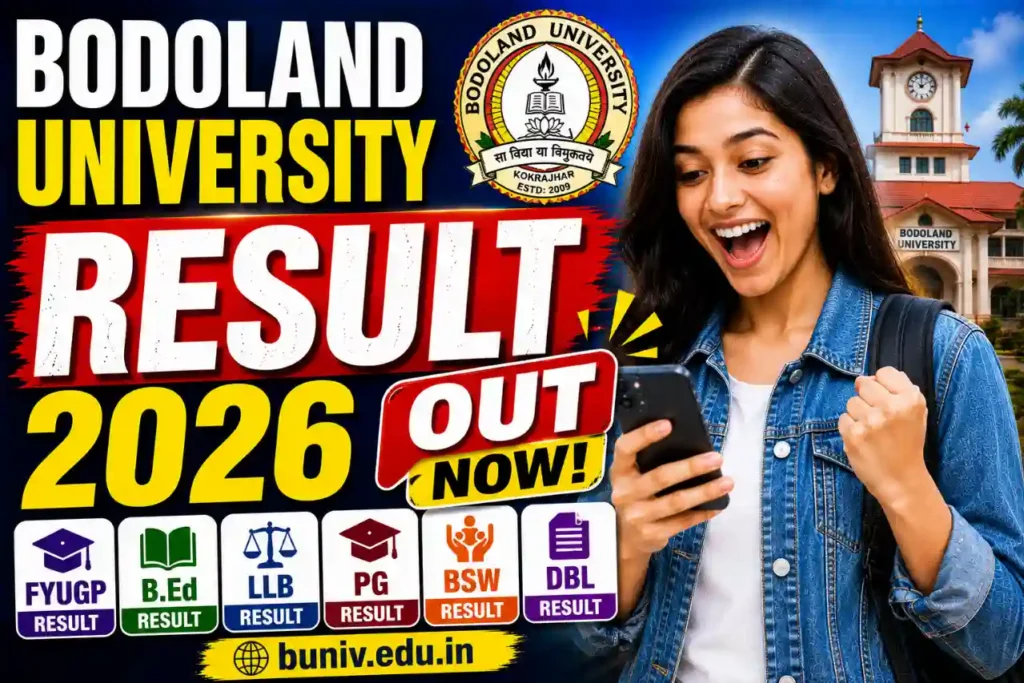 Bodoland University Result 2026 at buniv.edu.in