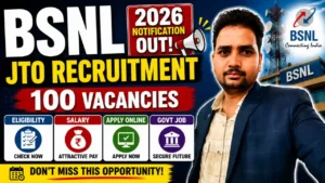 BSNL JTO Recruitment 2026 Notification Out – 100 Vacancies, Eligibility, Salary, Apply Online