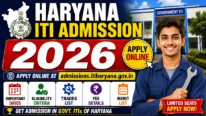 Haryana ITI Admission 2026 – Apply Online @ admissions.itiharyana.gov.in, Dates, Eligibility, Trades, Fee & Merit List