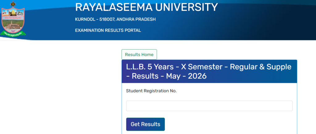 LLB 5 Years. VI Semester. Regular. May 2026