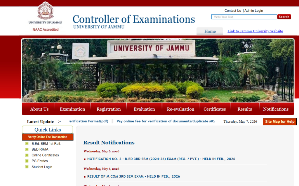 How to Check Jammu University Result 2026 Online