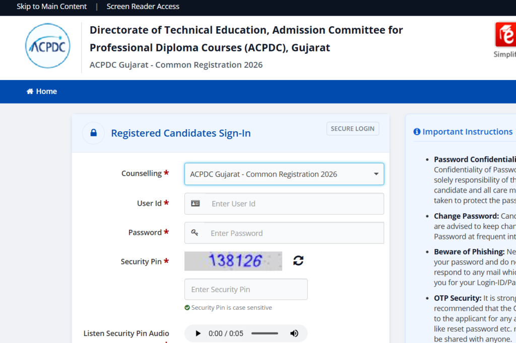 How to Register for ACPDC Diploma Admission 2026