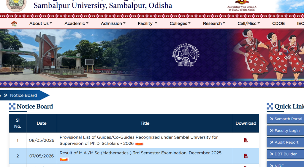How to Check Sambalpur University Result 2026 Online
