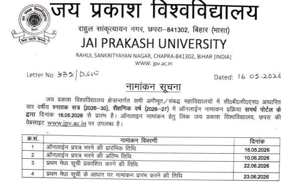 UG Courses Available at JP University 2026