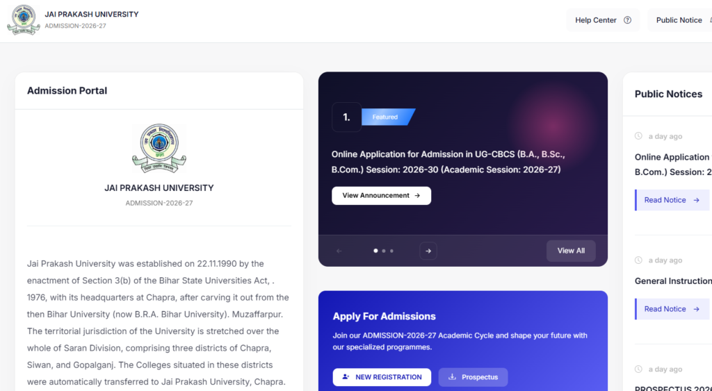 How to Apply for JP University UG Admission 2026
