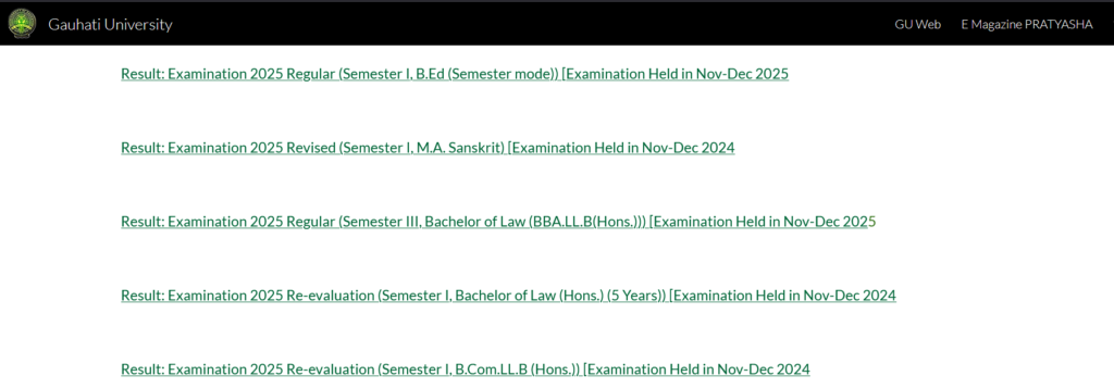 How to Check Gauhati University Result 2026 Online