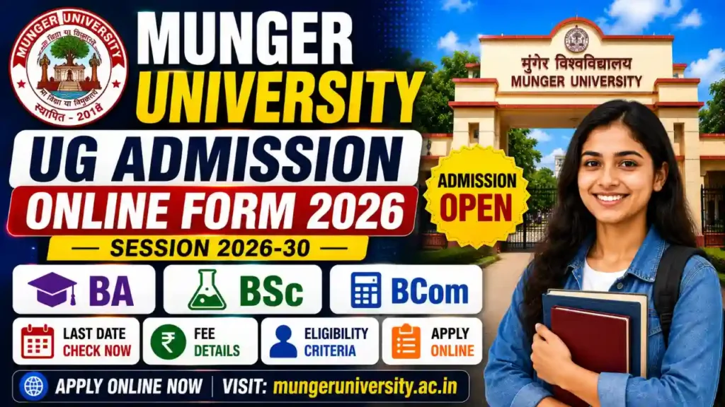 Munger University UG Admission 2026 at mungeruniversityadm.samarth.edu.in