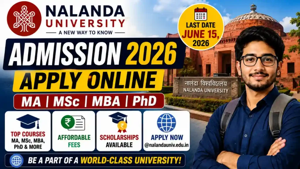 Nalanda University Admission 2026 at nalandauniv.edu.in