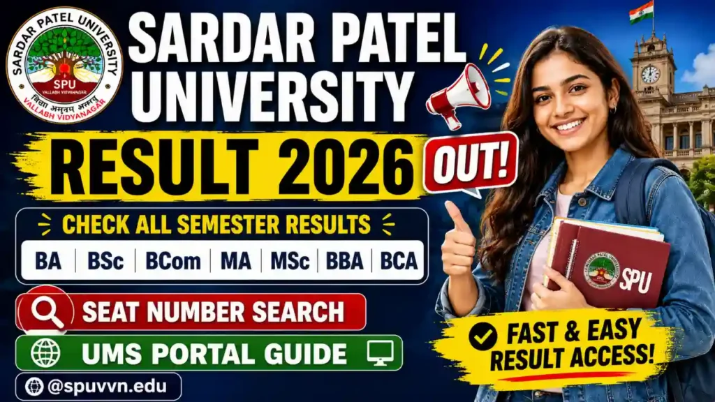 Sardar Patel University Result 2026 at spuvvn.edu