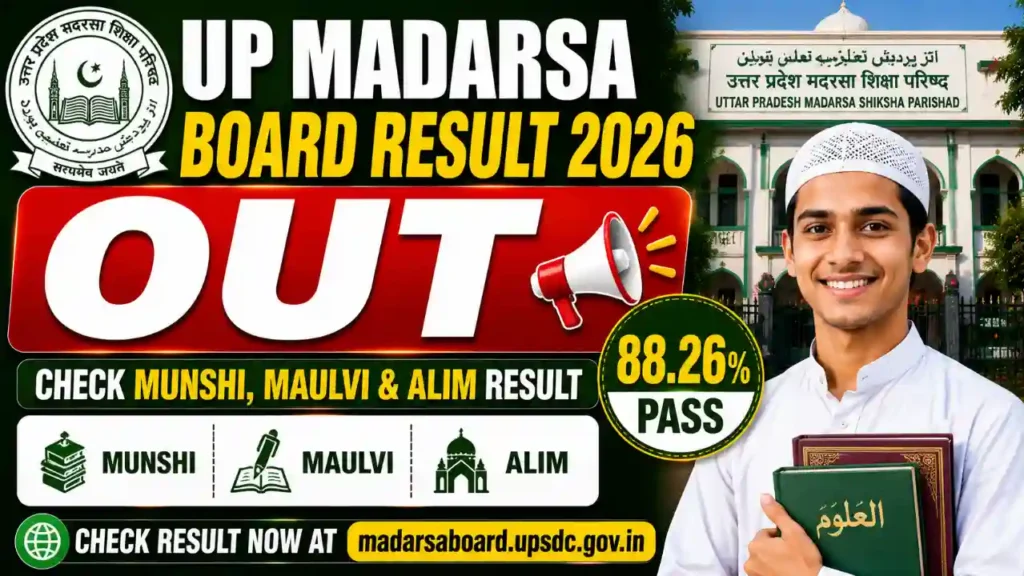 UP Madarsa Board Result 2026 at madarsaboard.upsdc.gov.in