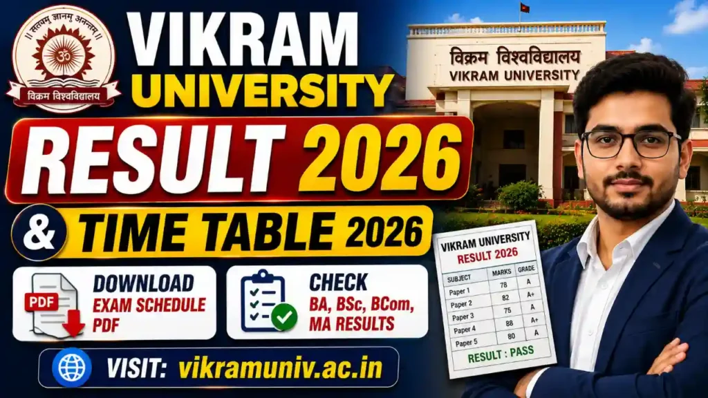 Vikram University Result & Time Tablel 2026