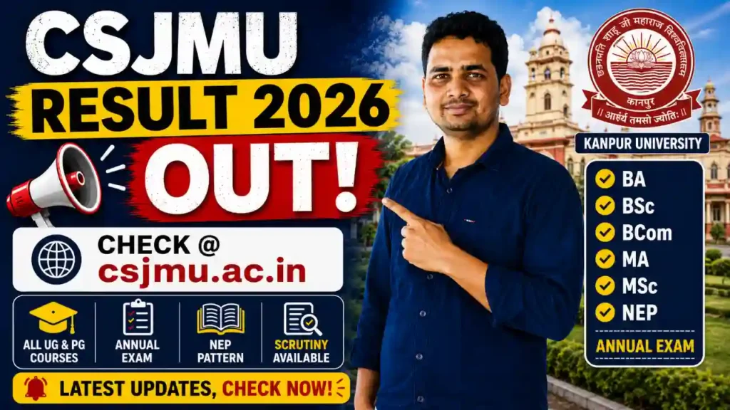 CSJMU Result 2026 Check at csjmu.ac.in Kanpur University