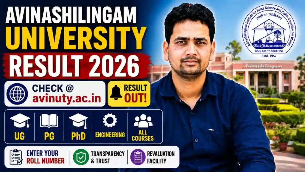 Avinashilingam University Result 2026 at avinuty.ac.in