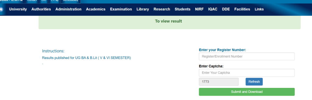 mkuniversity.ac.in result 2026 register number.