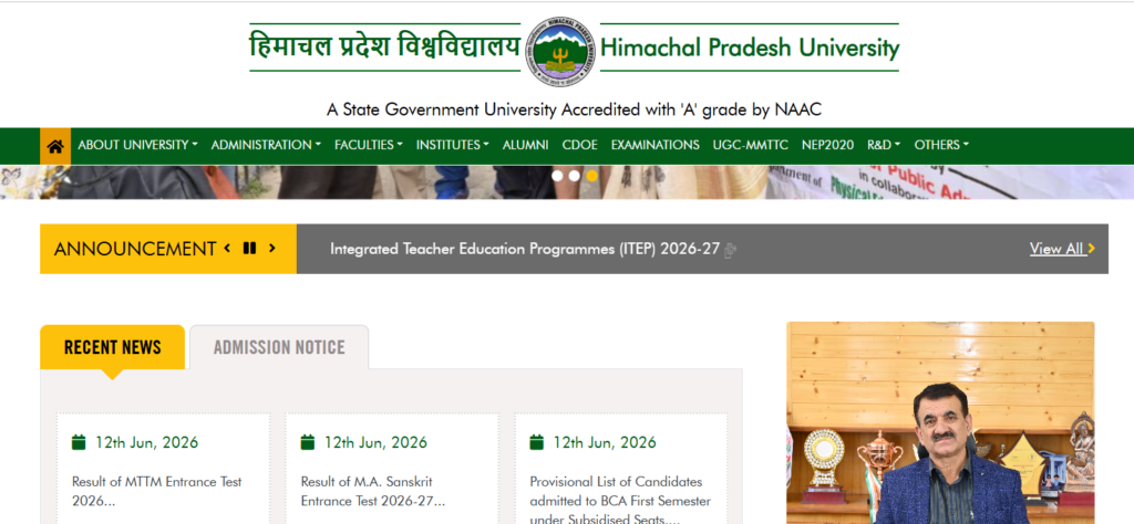How to check HPU Result 2026 PDF at hpuniv.ac.in