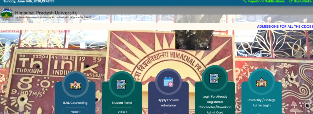 Himachal Pradesh University Result 2026 β HPU Shimla at hpuniv.ac.in