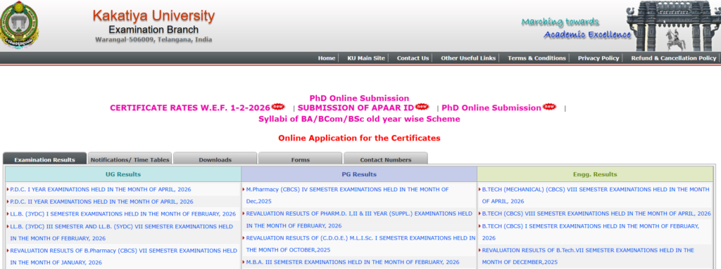 How to Check KU Degree Results 2026 at kuexams.org