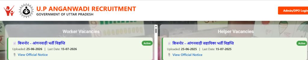 How to Apply for Bijnor Anganwadi Bharti 2026 Online