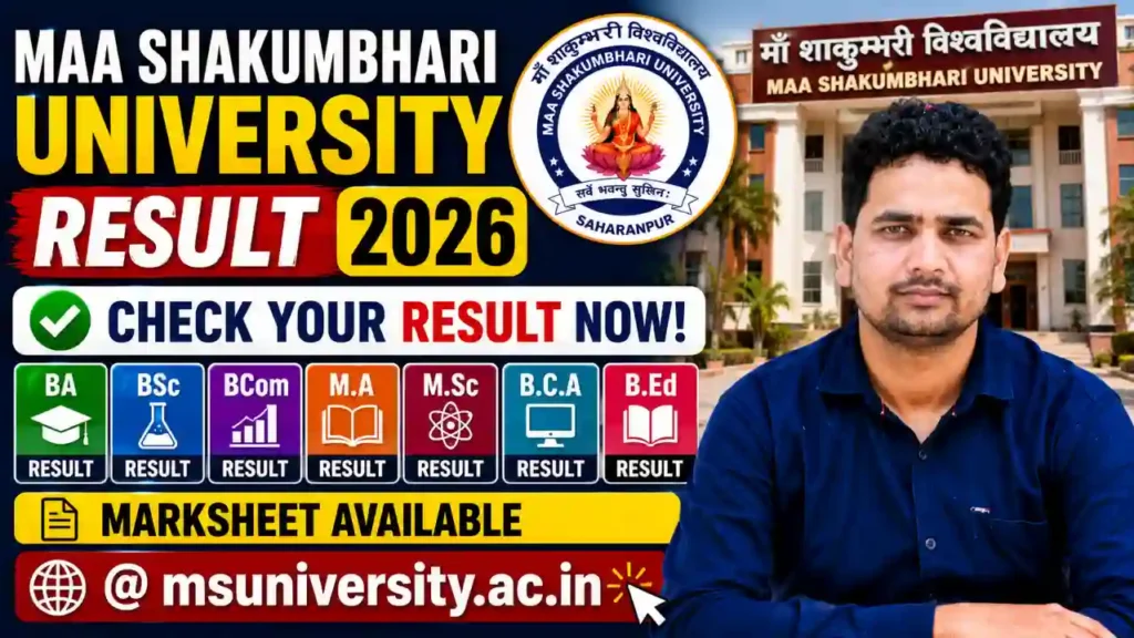 Maa Shakumbhari University Result 2026