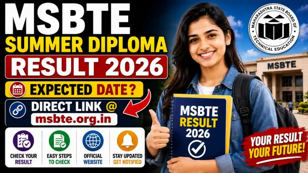 MSBTE Summer Diploma Result 2026 – Check at msbte.org.in