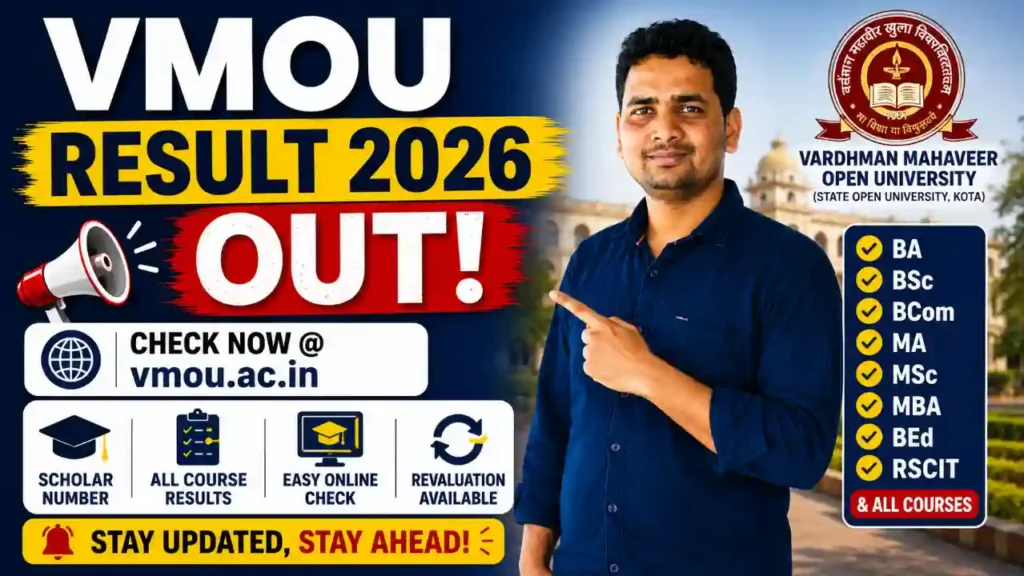 VMOU Result 2026 Check at vmou.ac.in